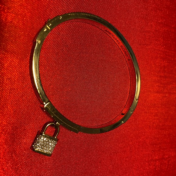 Michael Kors Tortoise & Pave Hinged Bracelet With Lock Charm - Picture 2 of 4